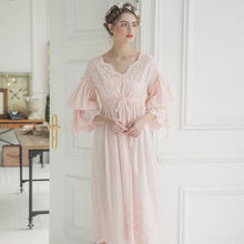 将图片加载到图库查看器，2020 New Autumn White Cotton Nightgown Princess Nightdress Ladies Nightwear Women Long Sleepwear Sleeping Dress 2131 channelwill-1
